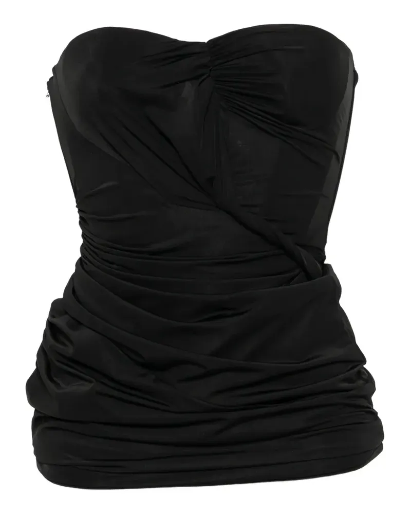 Blumarine strapless draped mini dress - Schwarz Schwarz