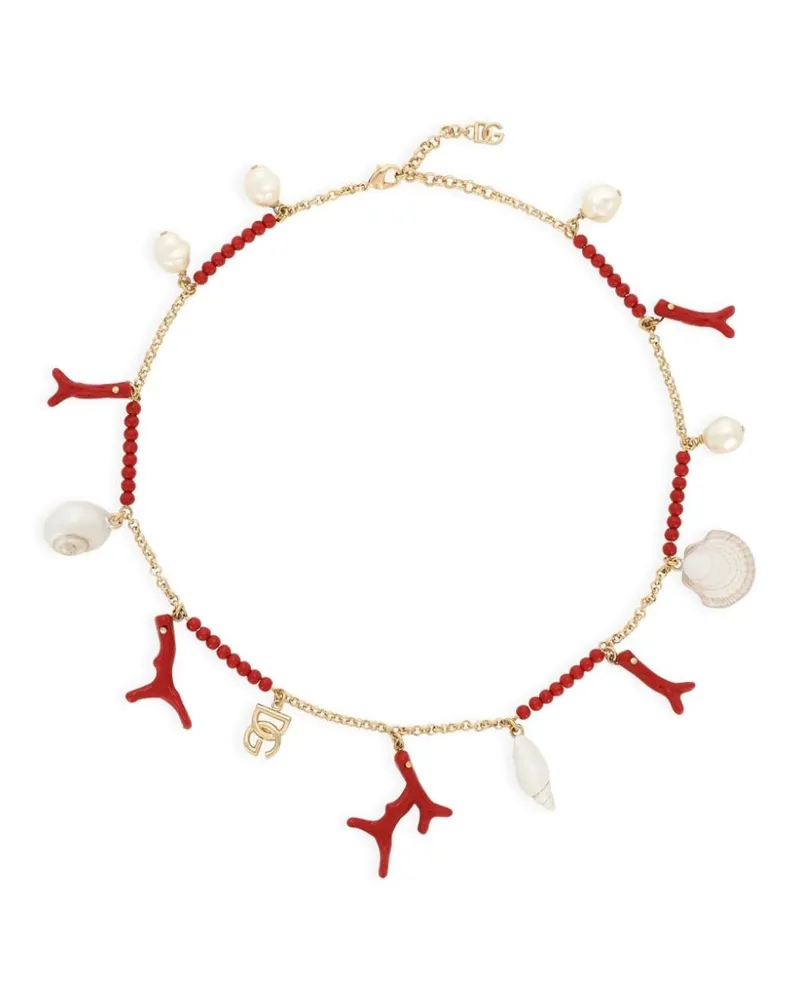 Dolce & Gabbana Halskette mit DG-Anhänger - Rot Rot
