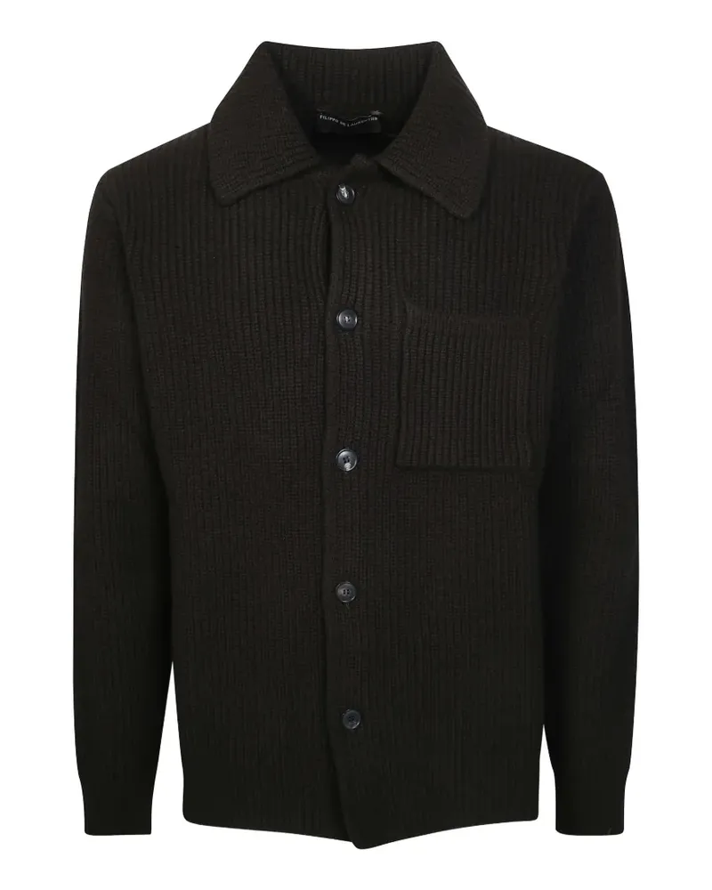 Filippo de Laurentiis ribbed-knit shirt jacket - Braun Braun
