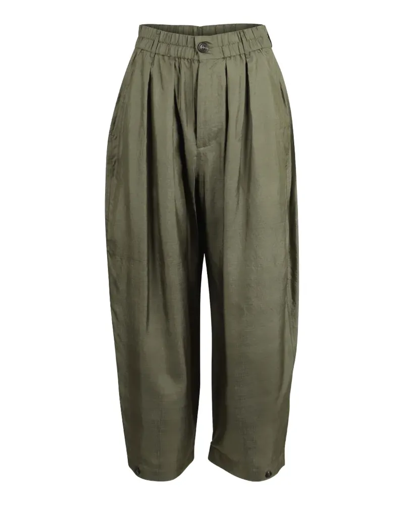 Soeur Plissierte Hose mit Stretchbund - Grün Grün
