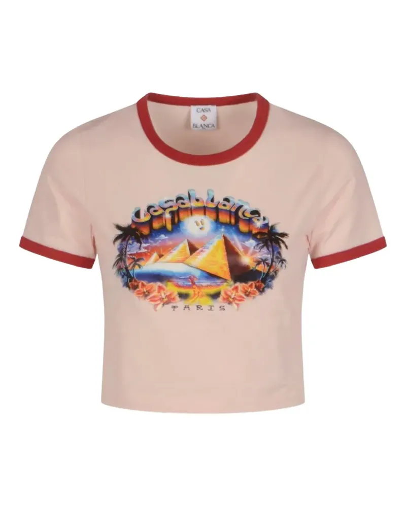 Casablanca Paris Pyramid Tourism graphic-print T-shirt - Rosa Rosa