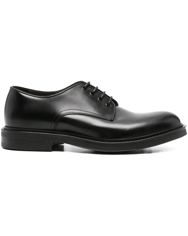 Green George leather derby shoes - Schwarz Schwarz