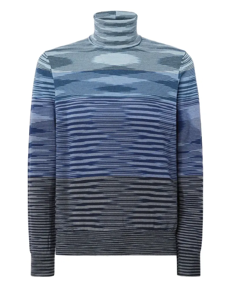 Missoni Gestreifter Rollkragenpullover - Blau Blau