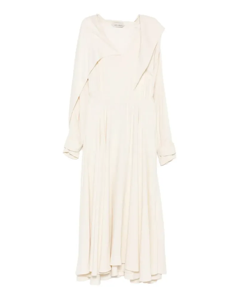 Alberta Ferretti Kleid mit V-Ausschnitt - Weiß Weiß