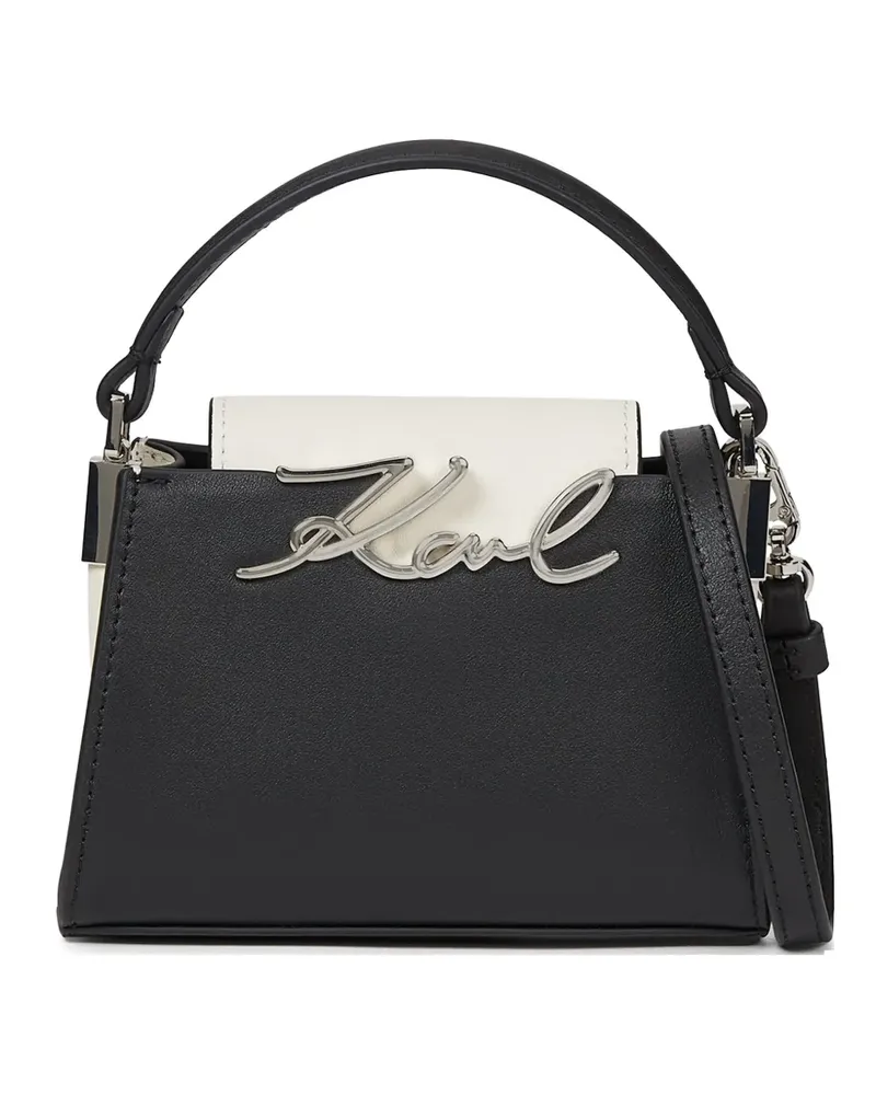 Karl Lagerfeld Signature checkerboard checkerboard crossbody bag - Schwarz Schwarz