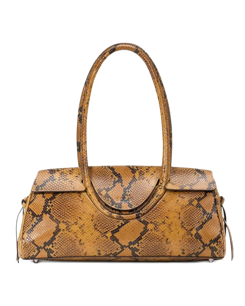STAUD Maude Schultertasche mit Schlangen-Print - Orange Orange