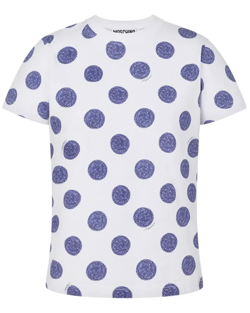 Moschino T-Shirt mit Polka Dots - Weiß Weiß
