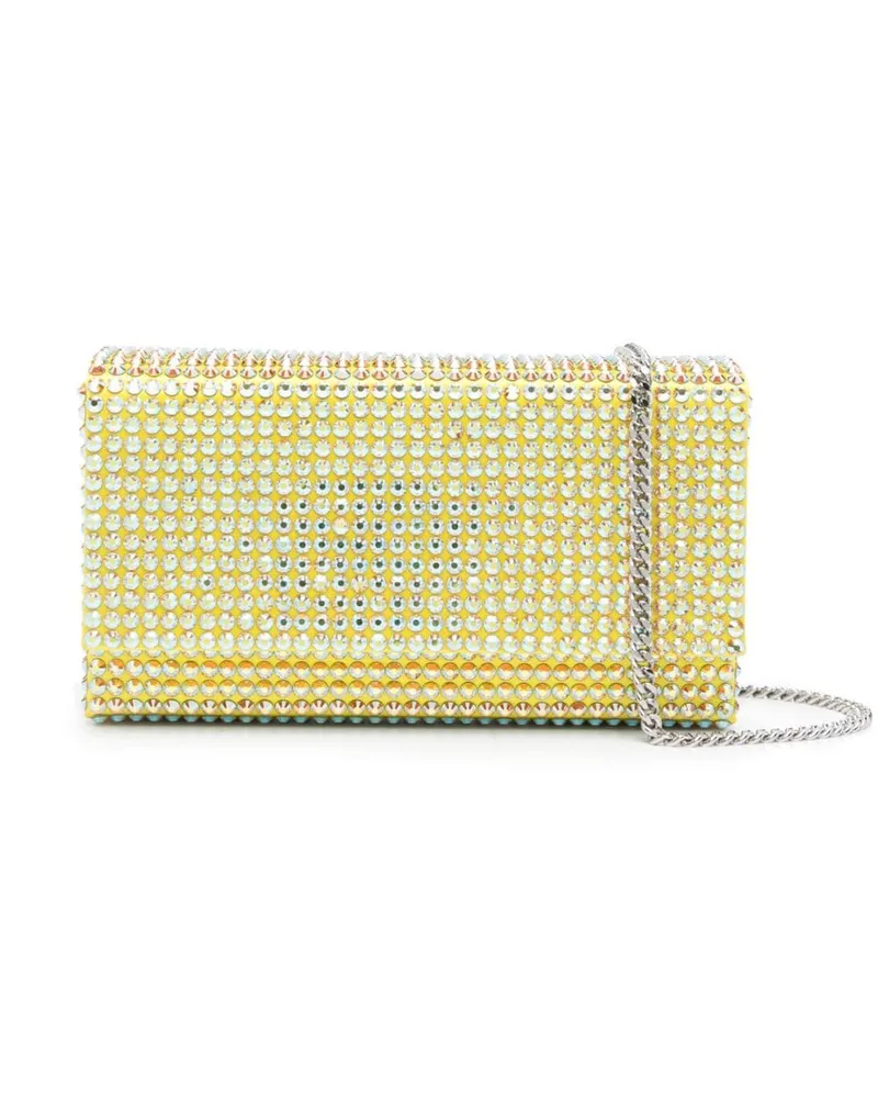 Amina Muaddi Mini Paloma Supera Clutch - Gelb Gelb