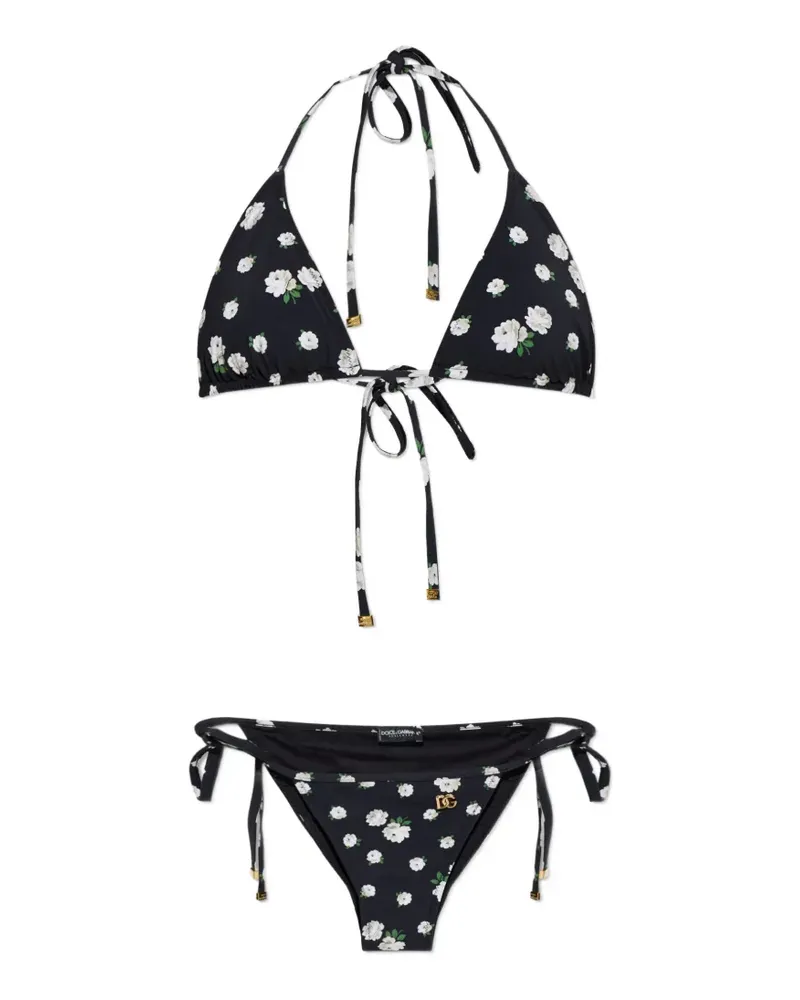Dolce & Gabbana floral-print bikini - Schwarz Schwarz