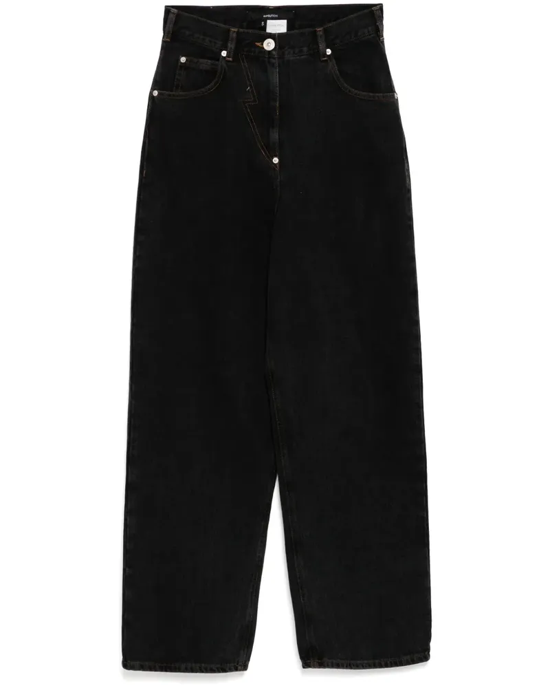 pushBUTTON Panty Jeans mit Cut-Out - Schwarz Schwarz
