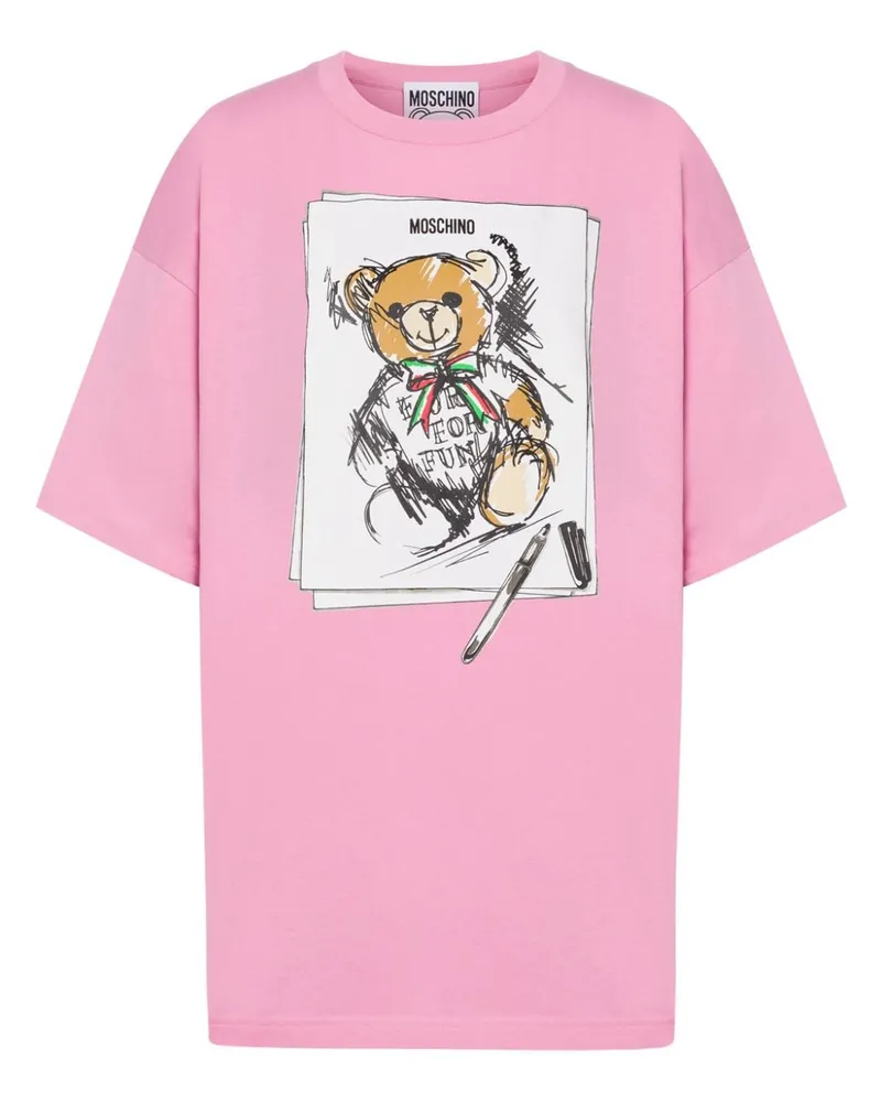 Moschino T-Shirt mit Teddy Rosa