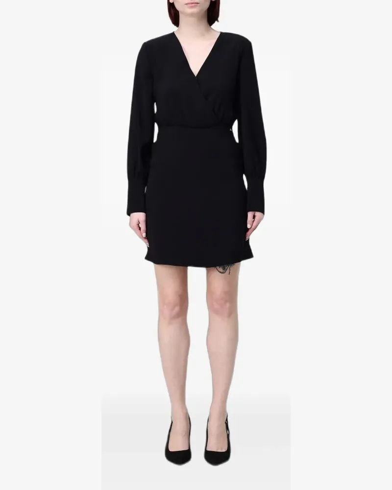Armani Exchange wrap-style long-sleeve mini dress - Schwarz Schwarz