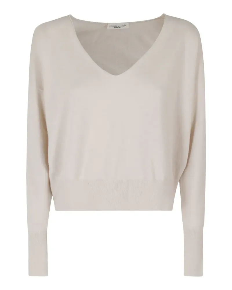 Roberto Collina Pullover mit V-Ausschnitt - Weiß Weiß