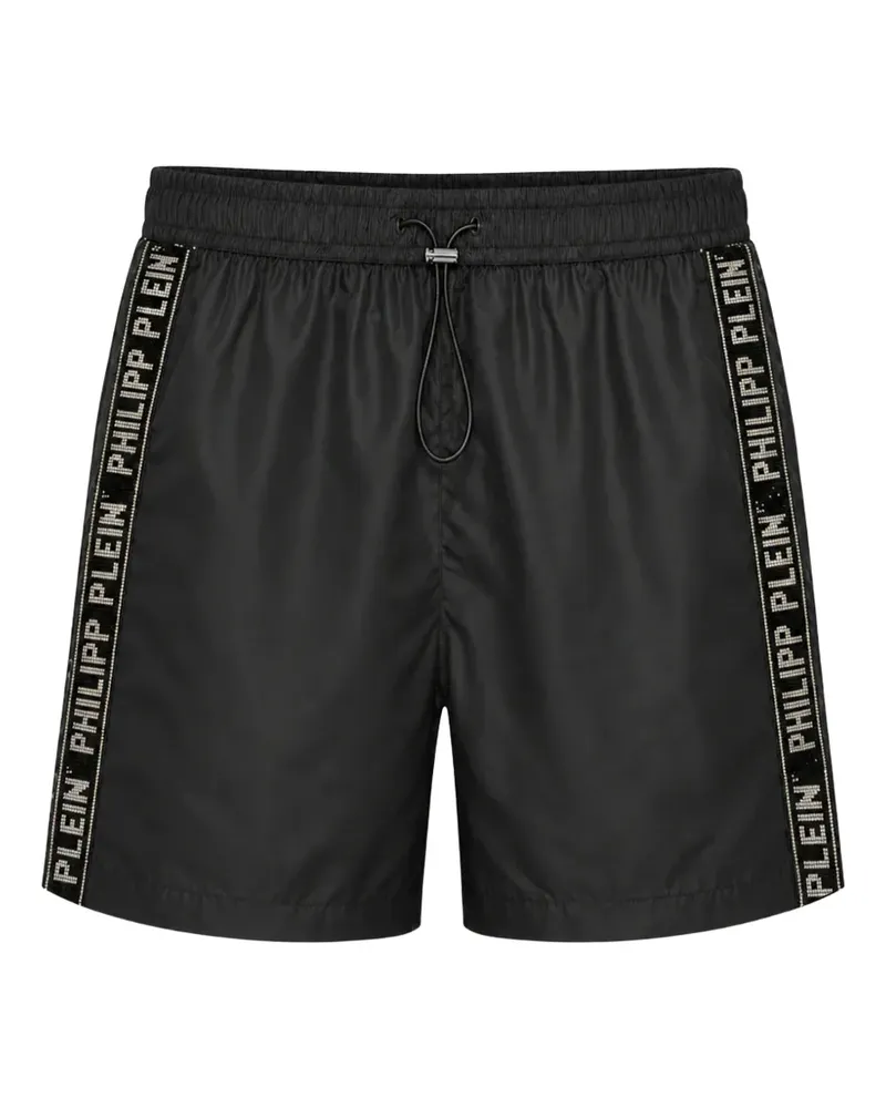 Philipp Plein Badeshorts mit Kristallen - Schwarz Schwarz