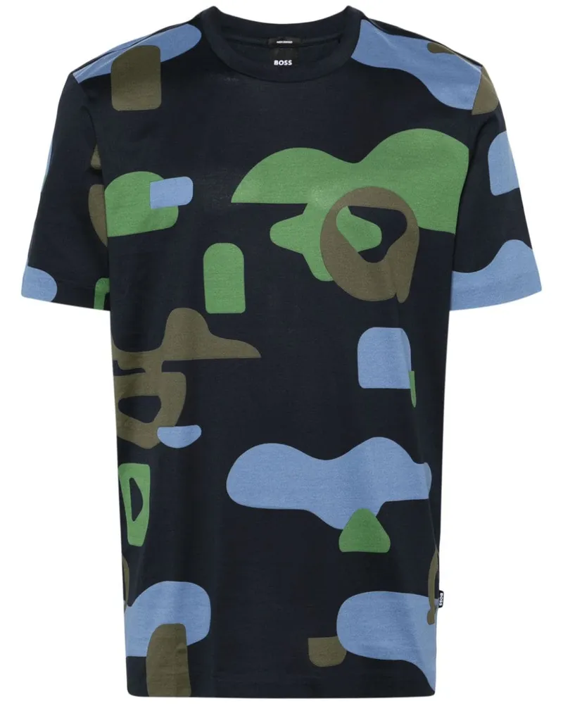 HUGO BOSS T-Shirt mit Camouflage-Print - Blau Blau