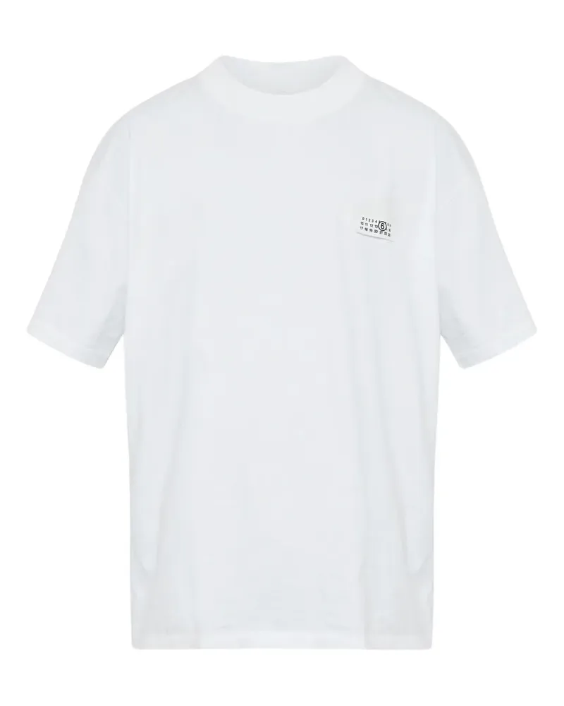 Maison Margiela T-Shirt mit Logo-Patch - Weiß Weiß