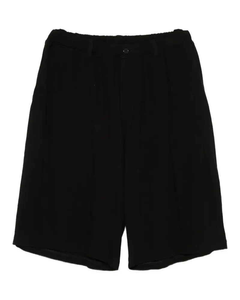 Yohji Yamamoto elasticated-waistband shorts - Schwarz Schwarz