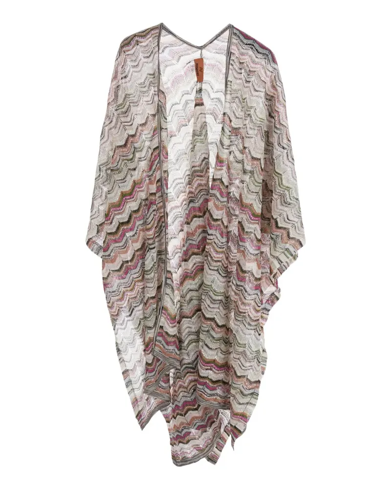 Missoni zigzag-knit sequin-embellished cape - Nude Nude