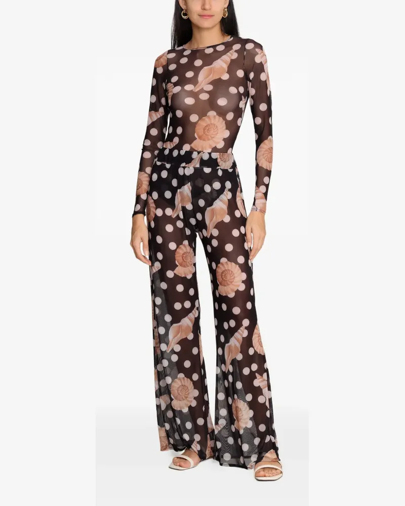 BRIGITTE Liana seashell-print T-shirt and trousers set - Schwarz Schwarz