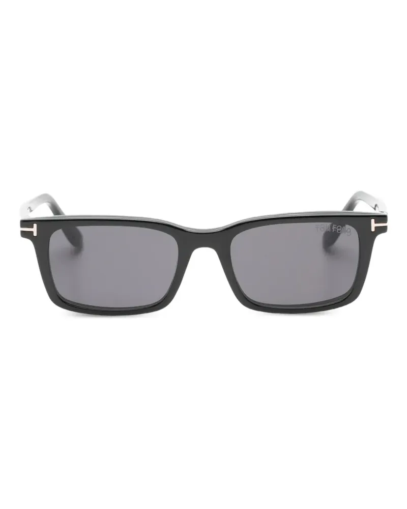 Tom Ford Clip-On-Brille mit T-Motiv - Schwarz Schwarz