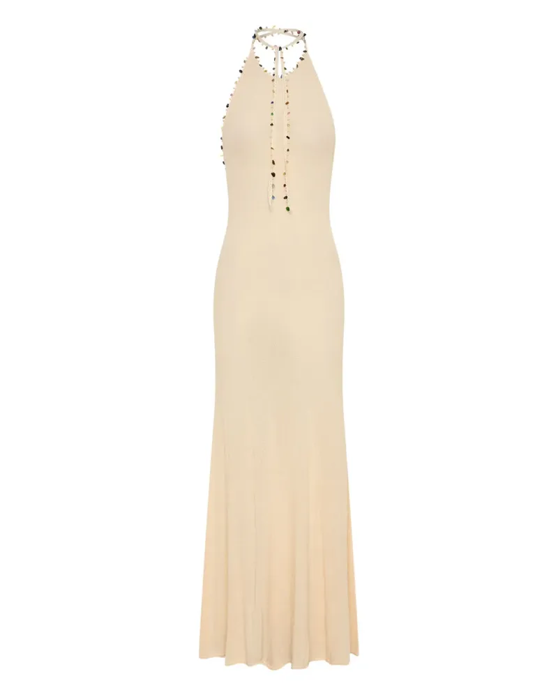 Christopher Esber Maxikleid mit Neckholder - Nude Nude