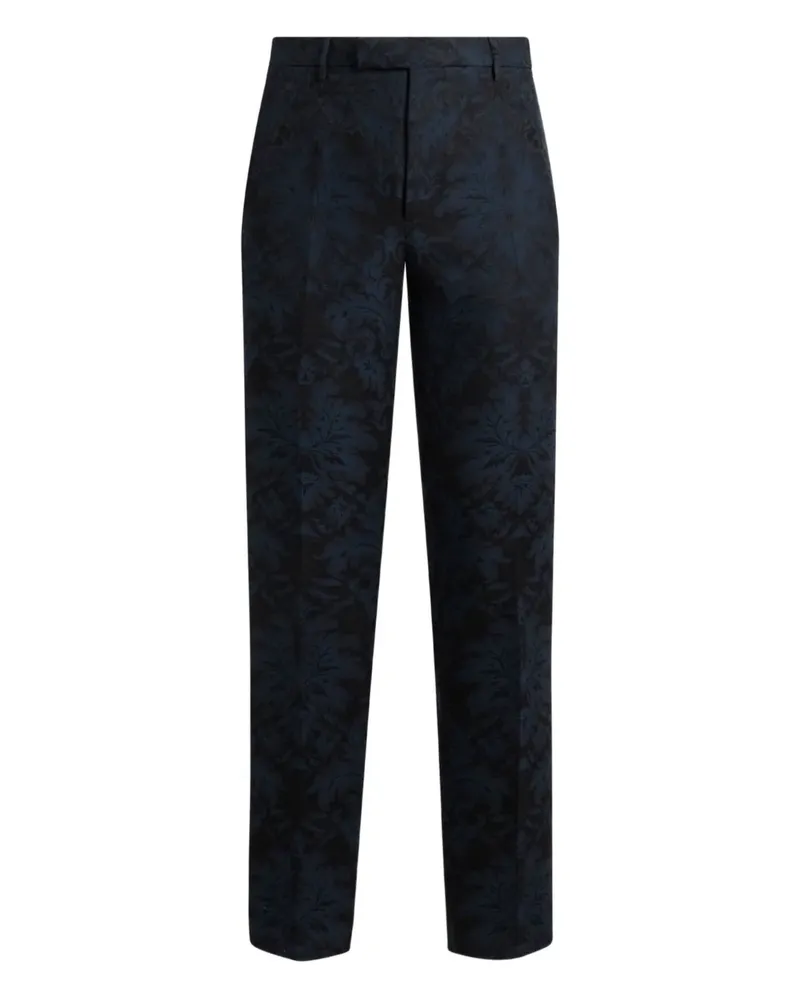 Etro Jacquard-Hose mit Blumenmuster - Blau Blau