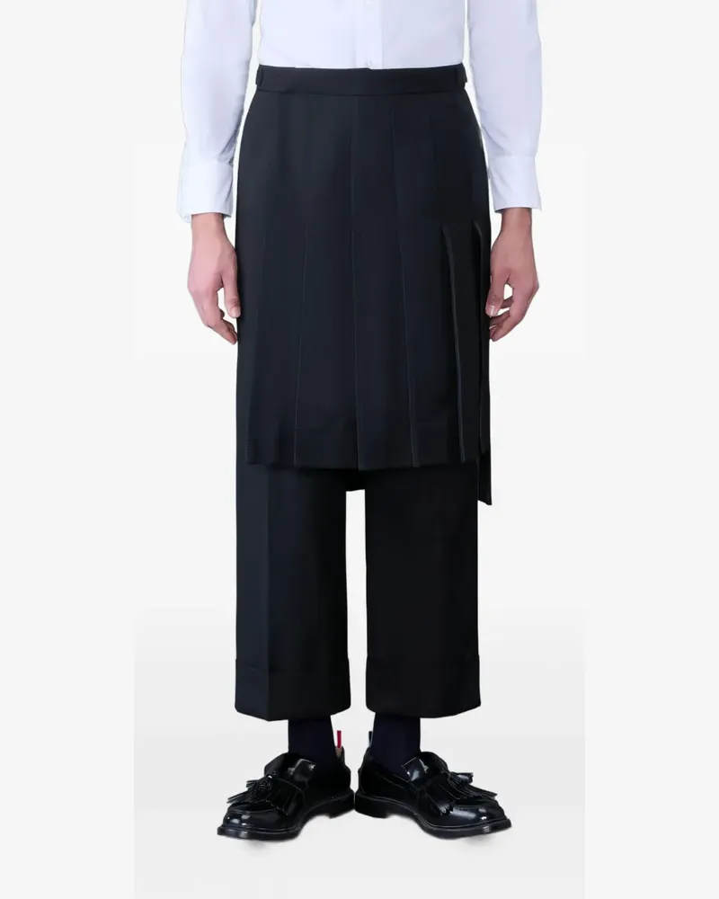 Thom Browne Hose mit Faltendetail - Schwarz Schwarz