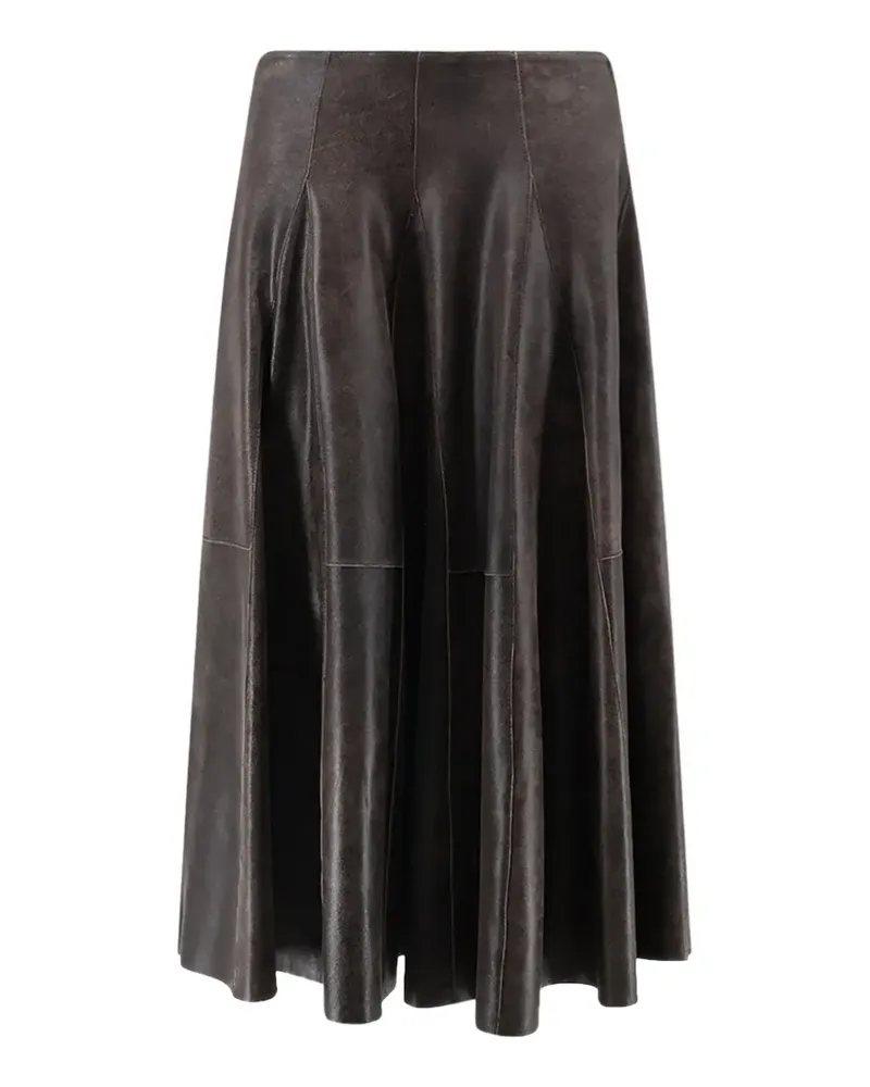 ALYSI leather midi skirt - Braun Braun