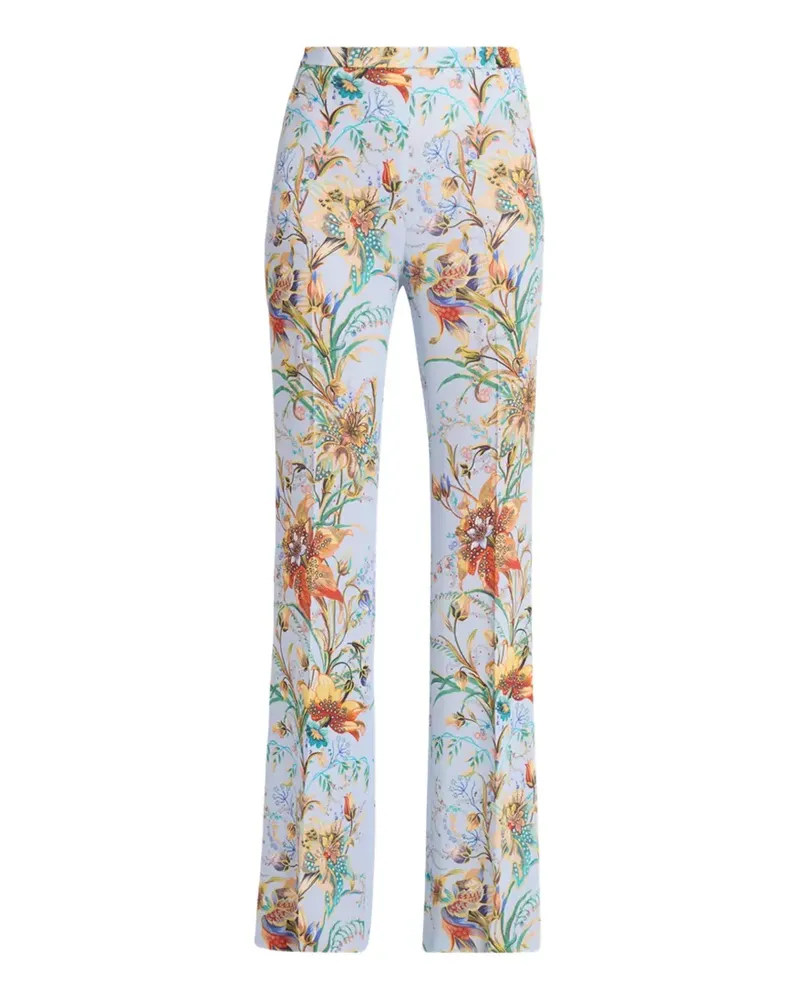Etro floral-print trousers - Blau Blau
