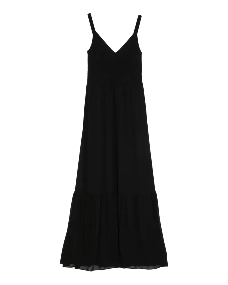Michael Kors Gesmoktes Maxikleid - Schwarz Schwarz