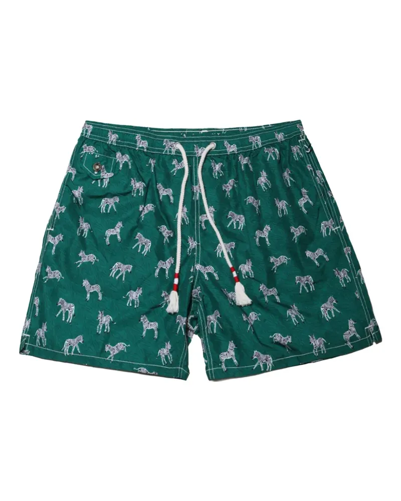 MC2 Saint Barth Lighting zebra-print swim shorts - Grün Grün
