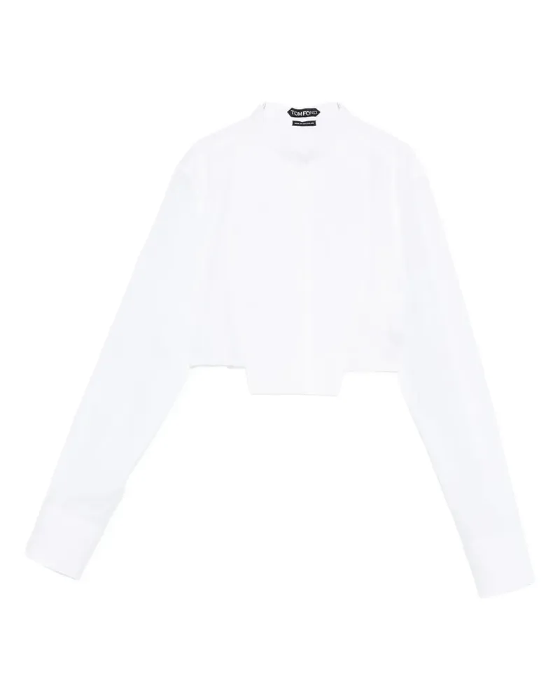 Tom Ford bib-collar cropped shirt - Weiß Weiß