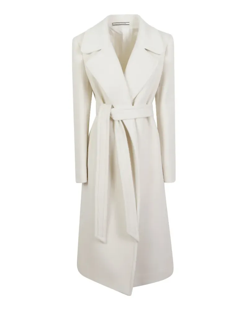 Tagliatore belted notch-lapel coat - Weiß Weiß