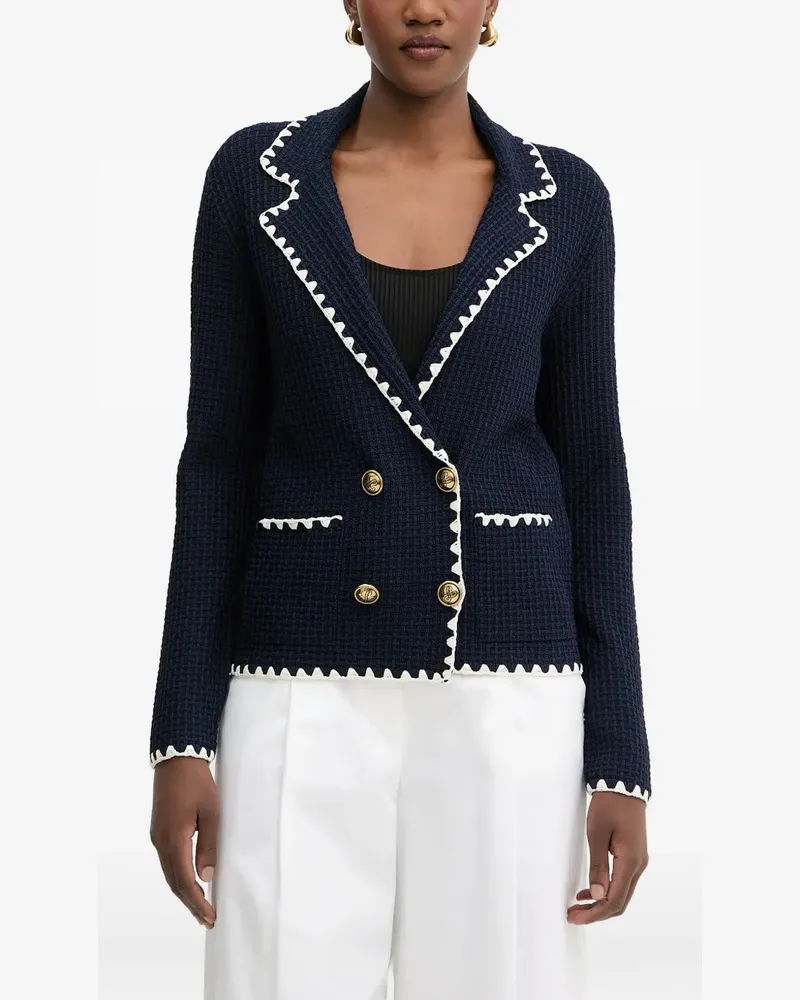 Luisa Spagnoli Cosmica crochet-trim double-breasted cardigan - Blau Blau