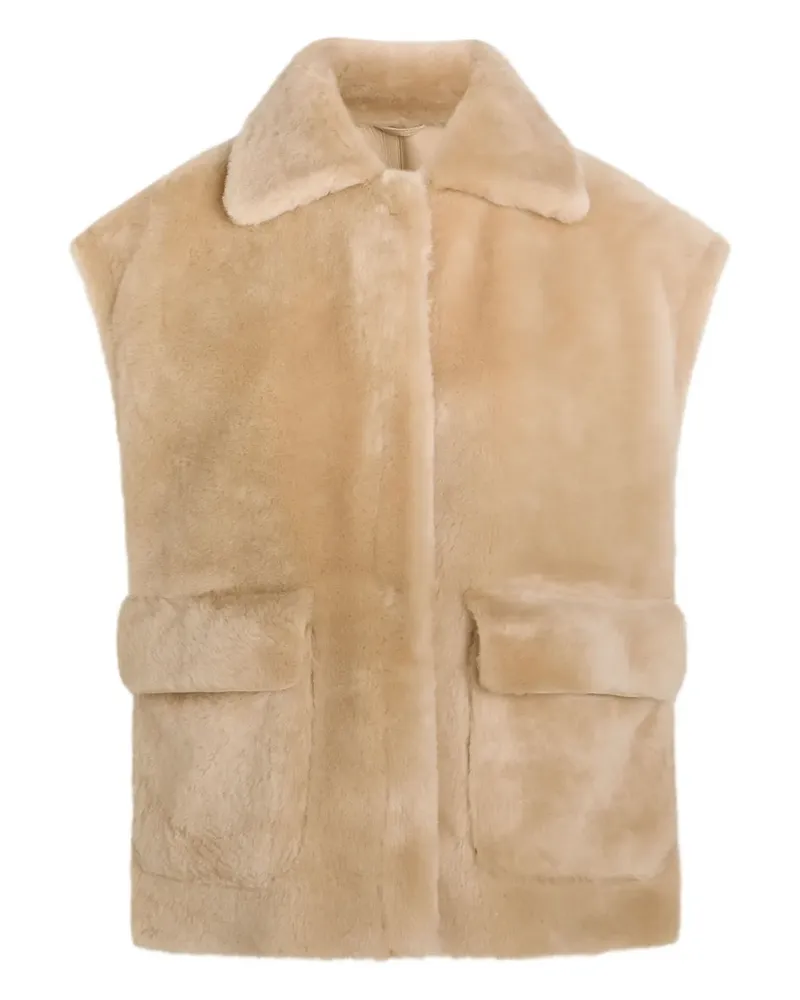 Arma Edha collared pocket gilet - Nude Nude