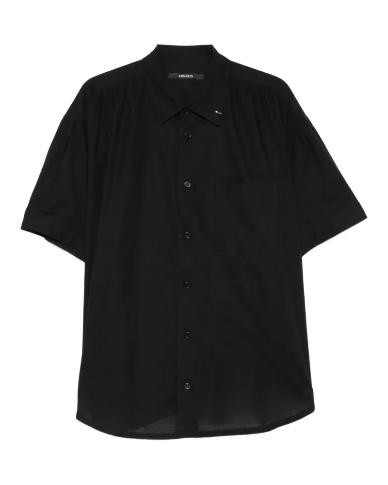 SONGZIO Half chest-pocket shirt - Schwarz Schwarz