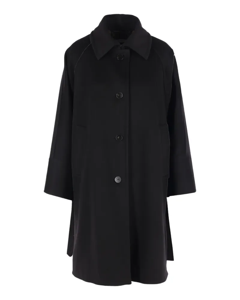 Alberto Biani button-fastening raglan-sleeve coat - Schwarz Schwarz