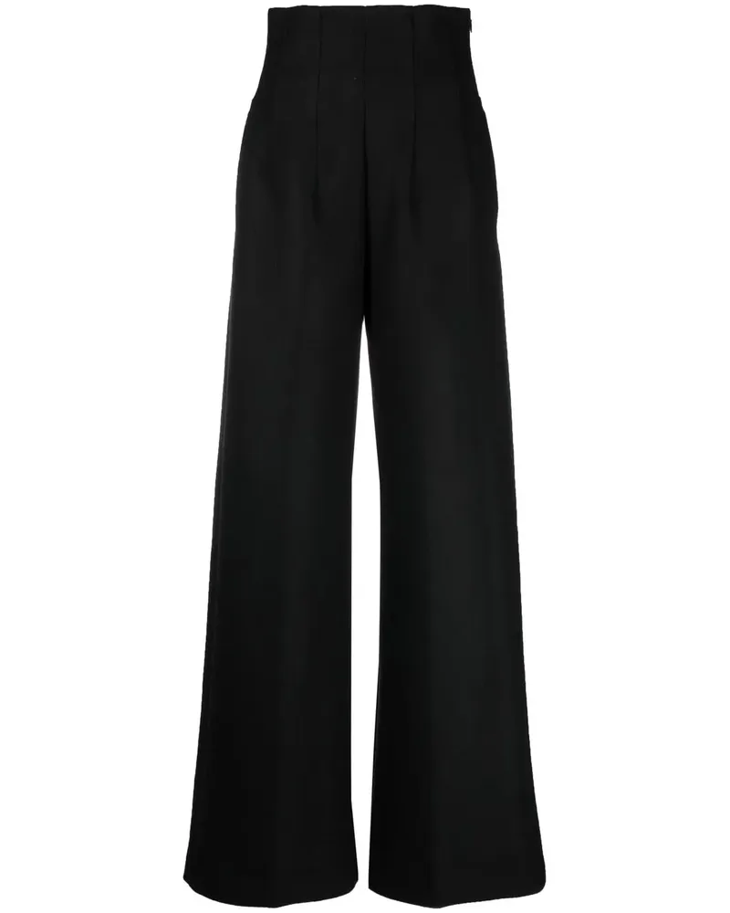 BITE Studios High-Waist-Hose mit weitem Bein - Schwarz Schwarz