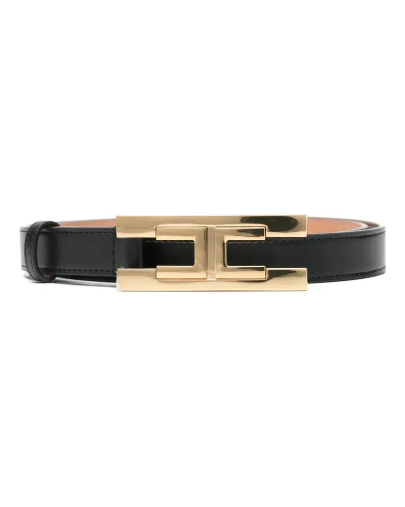 Elisabetta Franchi buckle leather belt - Schwarz Schwarz