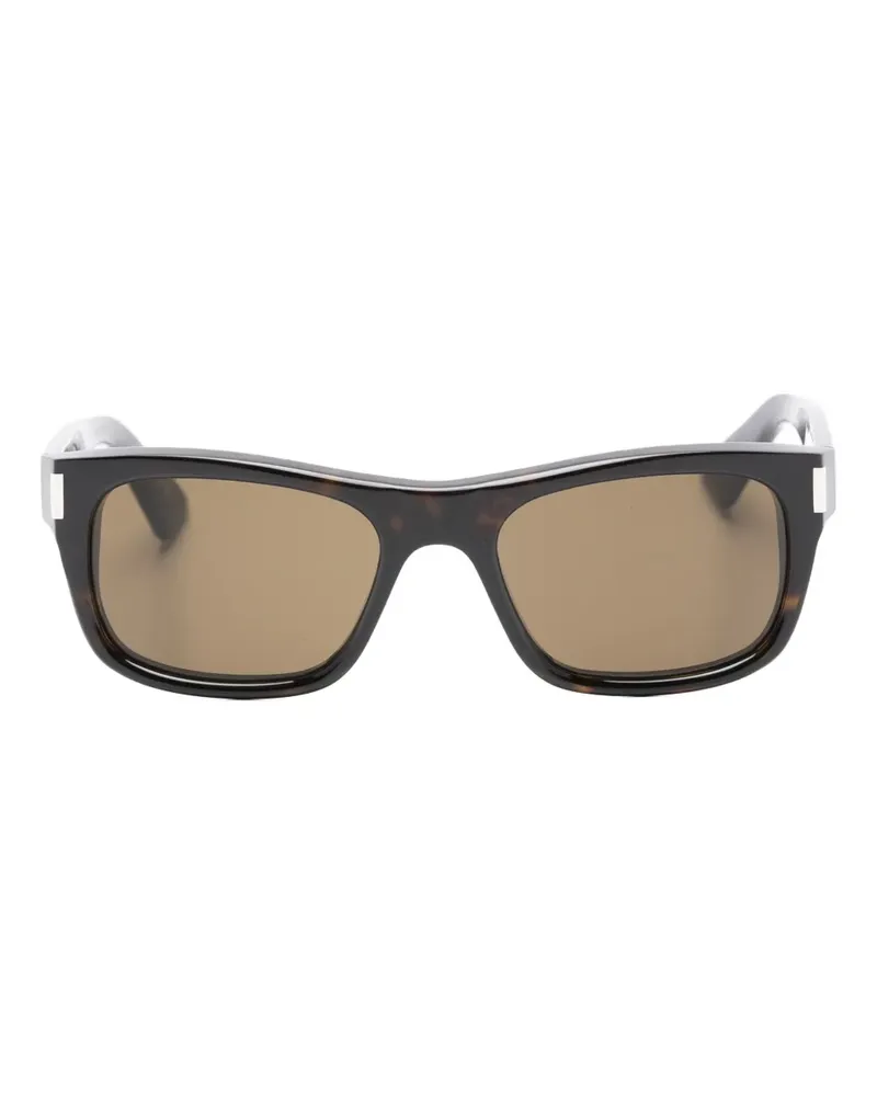 Saint Laurent Sonnenbrille mit eckigem Gestell - Braun Braun