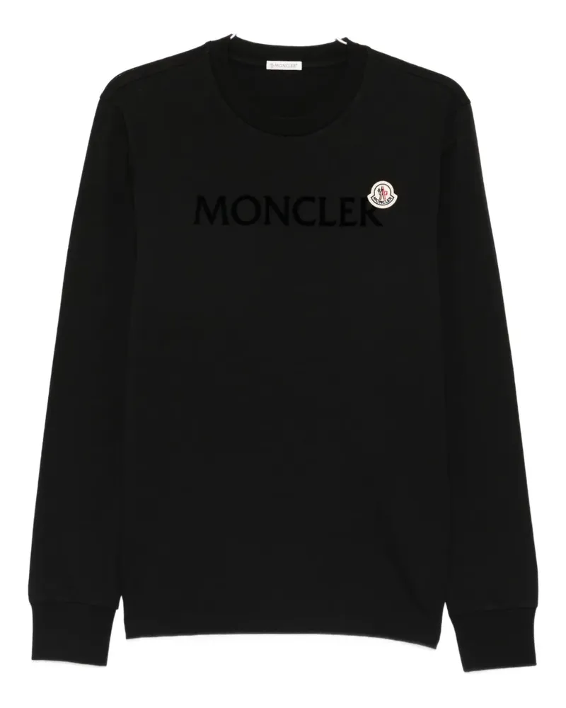 Moncler Langarmshirt mit Logo - Schwarz Schwarz