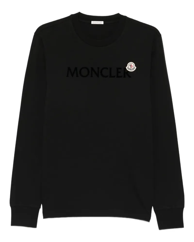 Moncler Langarmshirt mit Logo - Schwarz Schwarz