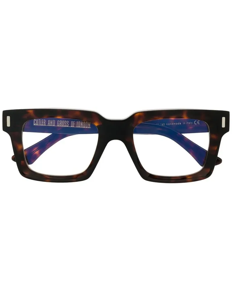 Cutler and Gross Eckige Brille in Schildpattoptik - Braun Braun