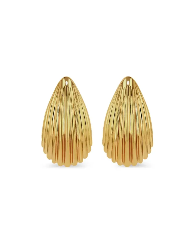 Anine Bing Gerippte Hängeohrringe - Gold Gold