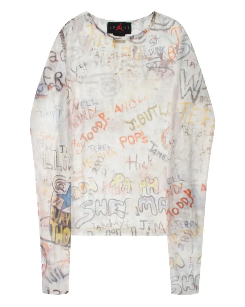 Jordan Langarmshirt mit Graffiti-Print - Grau Grau