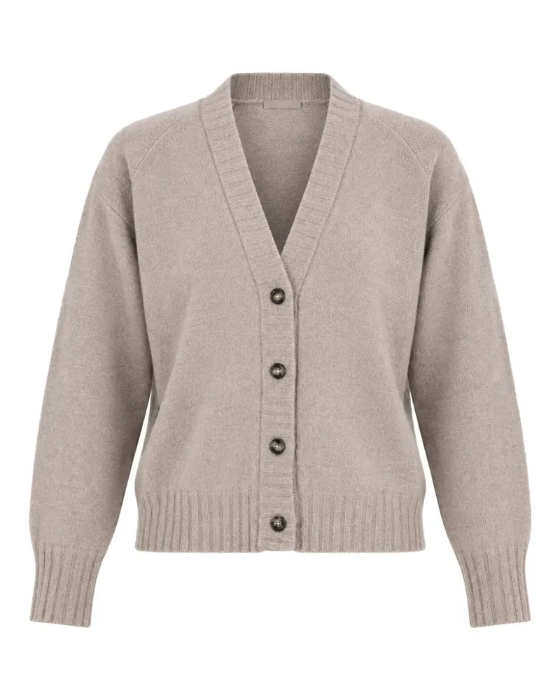 SOLOTRE Cardigan mit V-Ausschnitt - Nude Nude