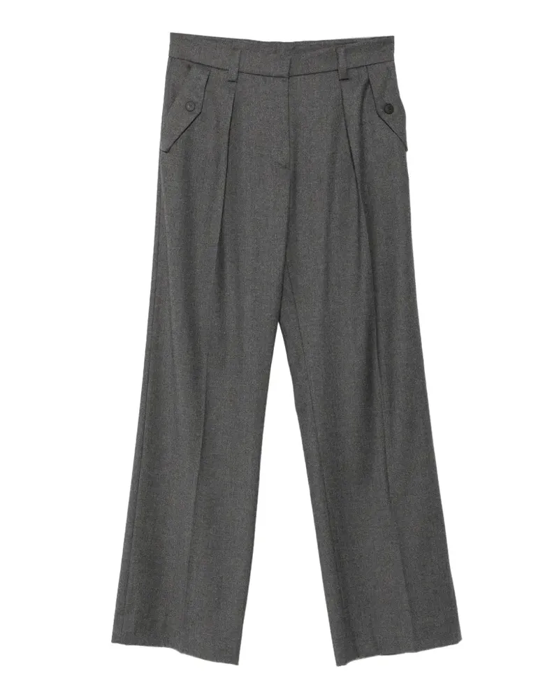 Antonelli Firenze Weite Salone Hose mit Falten - Grau Grau