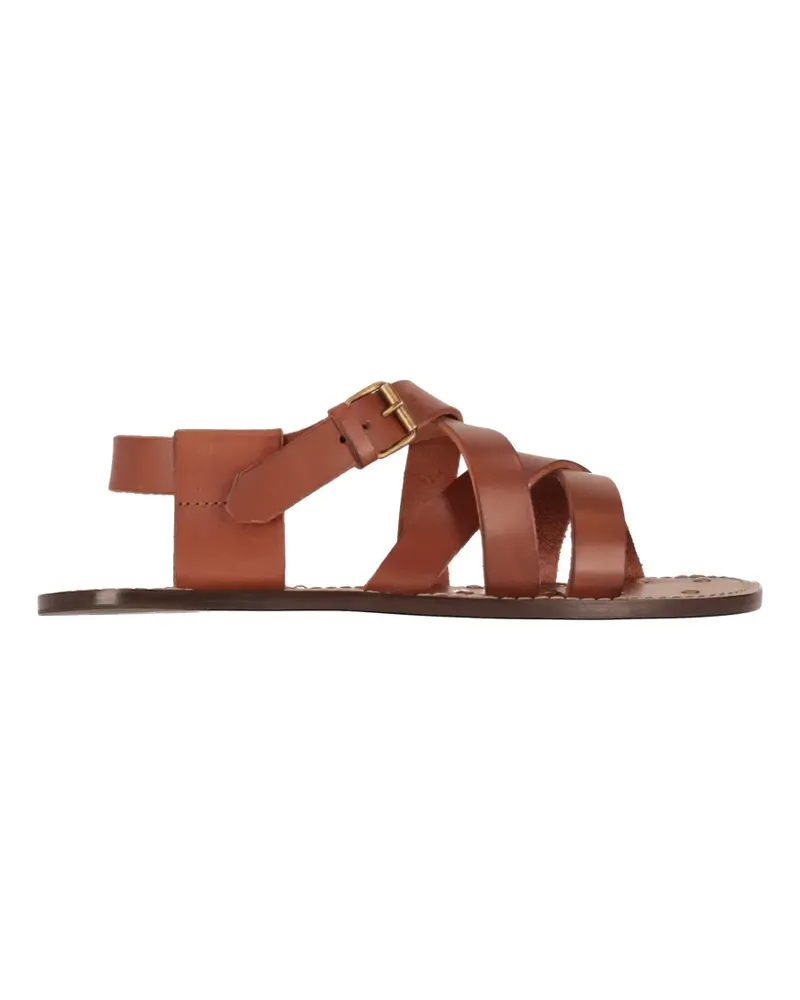 Saint Laurent Cheever buckle-fastening flat sandals - Braun Braun