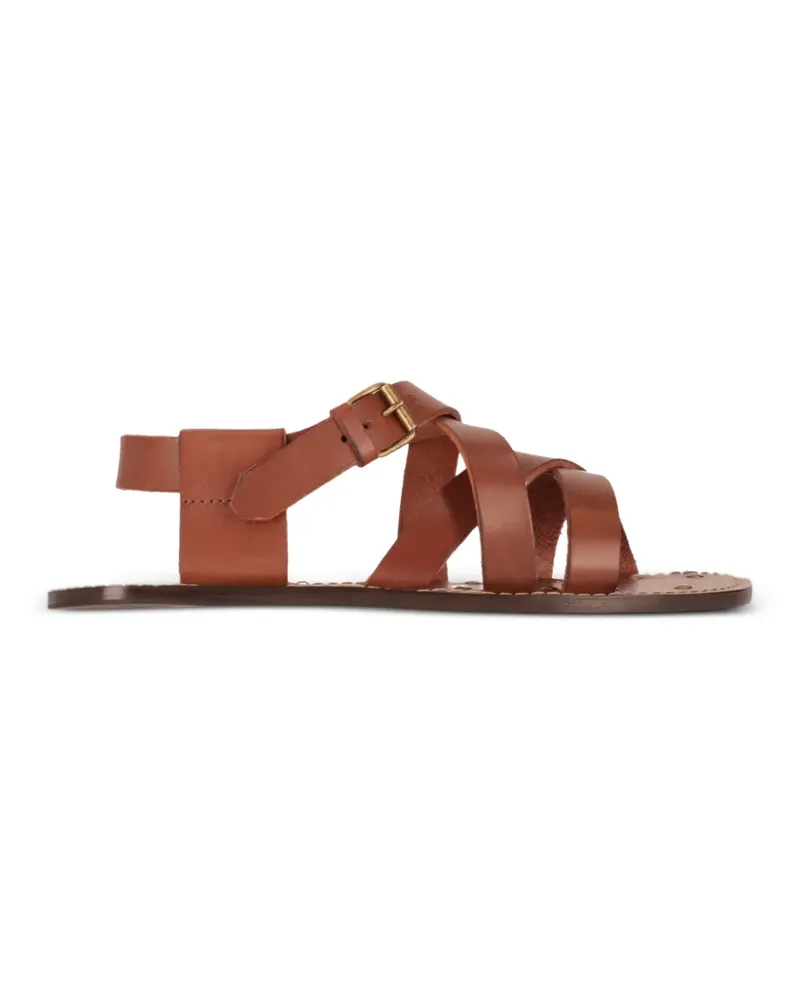 Saint Laurent Cheever buckle-fastening flat sandals - Braun Braun