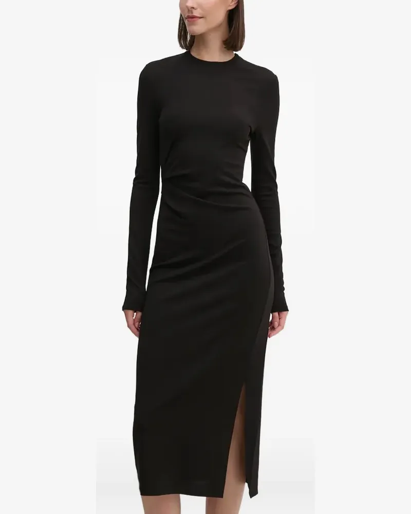 DKNY Midikleid mit langen Ärmeln - Schwarz Schwarz